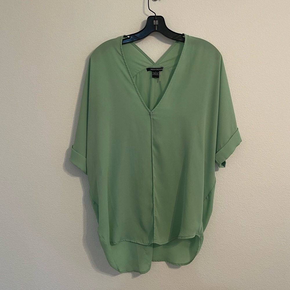 Foreign exchange Mint Green top, Oversized Sz Small